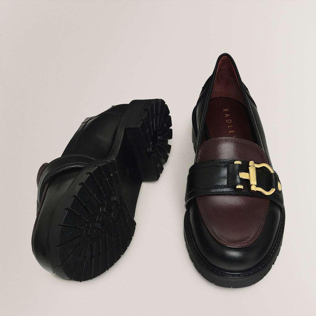 LINDEN ROW - COLOURB CHUNKY STIRRUP LOAFER DARK CHERRY