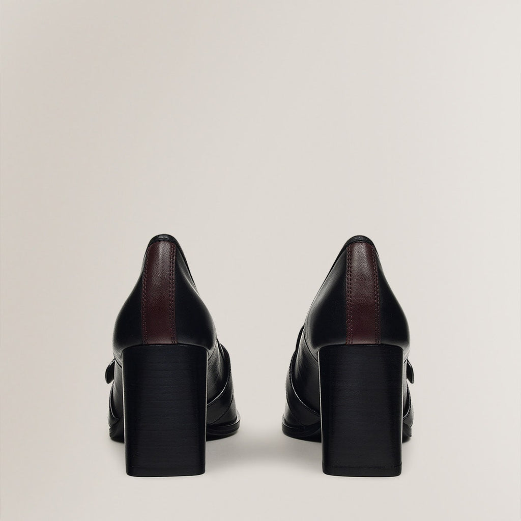 LINDEN MEWS HEELED STIRRUP LOAFER BLACK