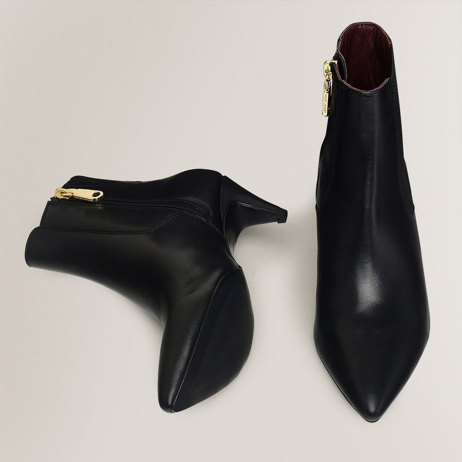 POINT STREET CONE HEELED BOOTIE BLACK