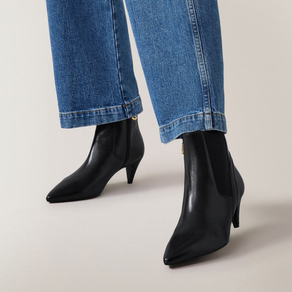 POINT STREET CONE HEELED BOOTIE BLACK