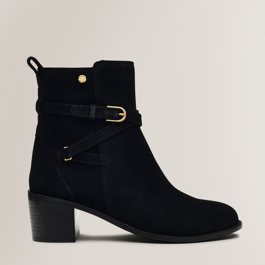 ACER WALK BUCKLE SUEDE JEANS BOOT BLACK