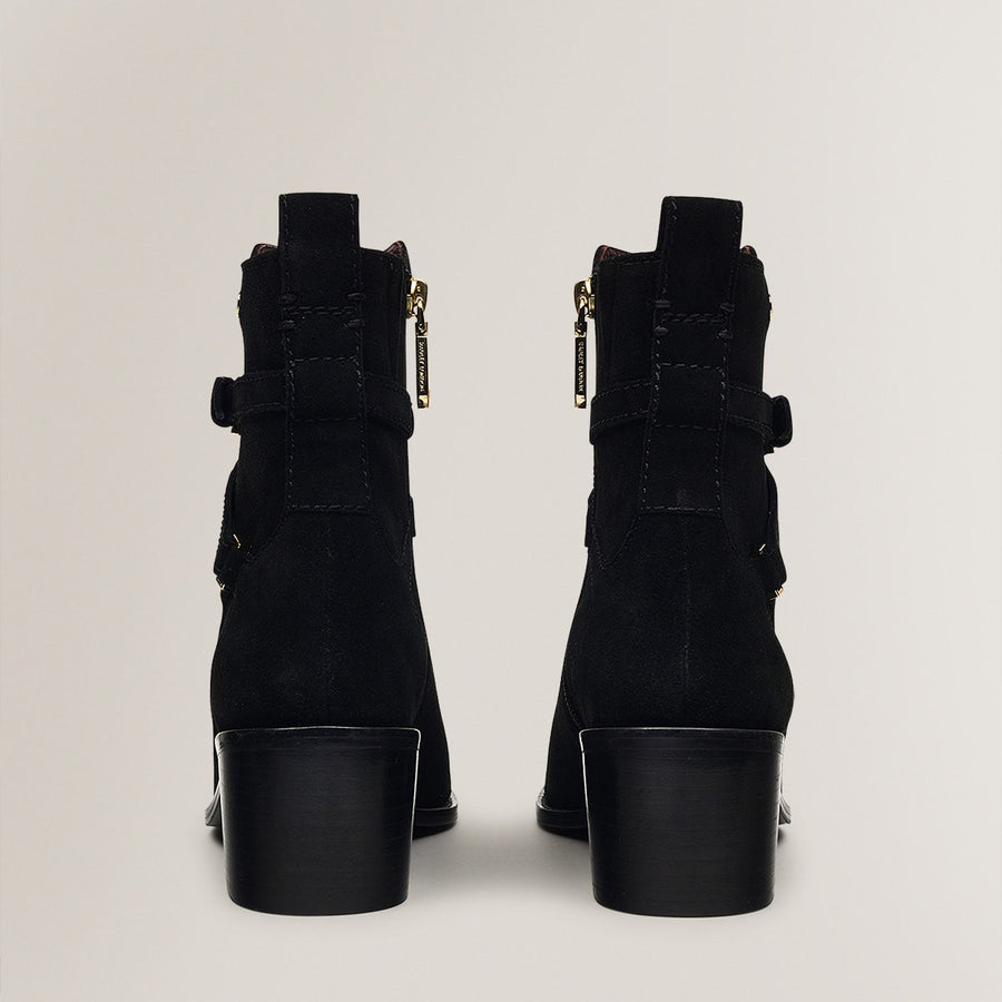 ACER WALK BUCKLE SUEDE JEANS BOOT BLACK
