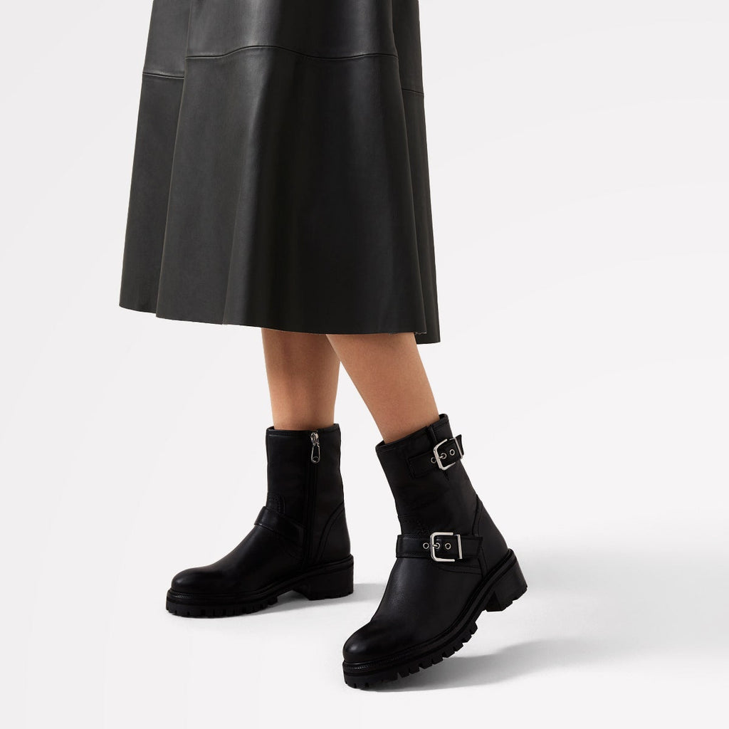 HEATH STREET BUCKLE BIKER BOOT BLACK