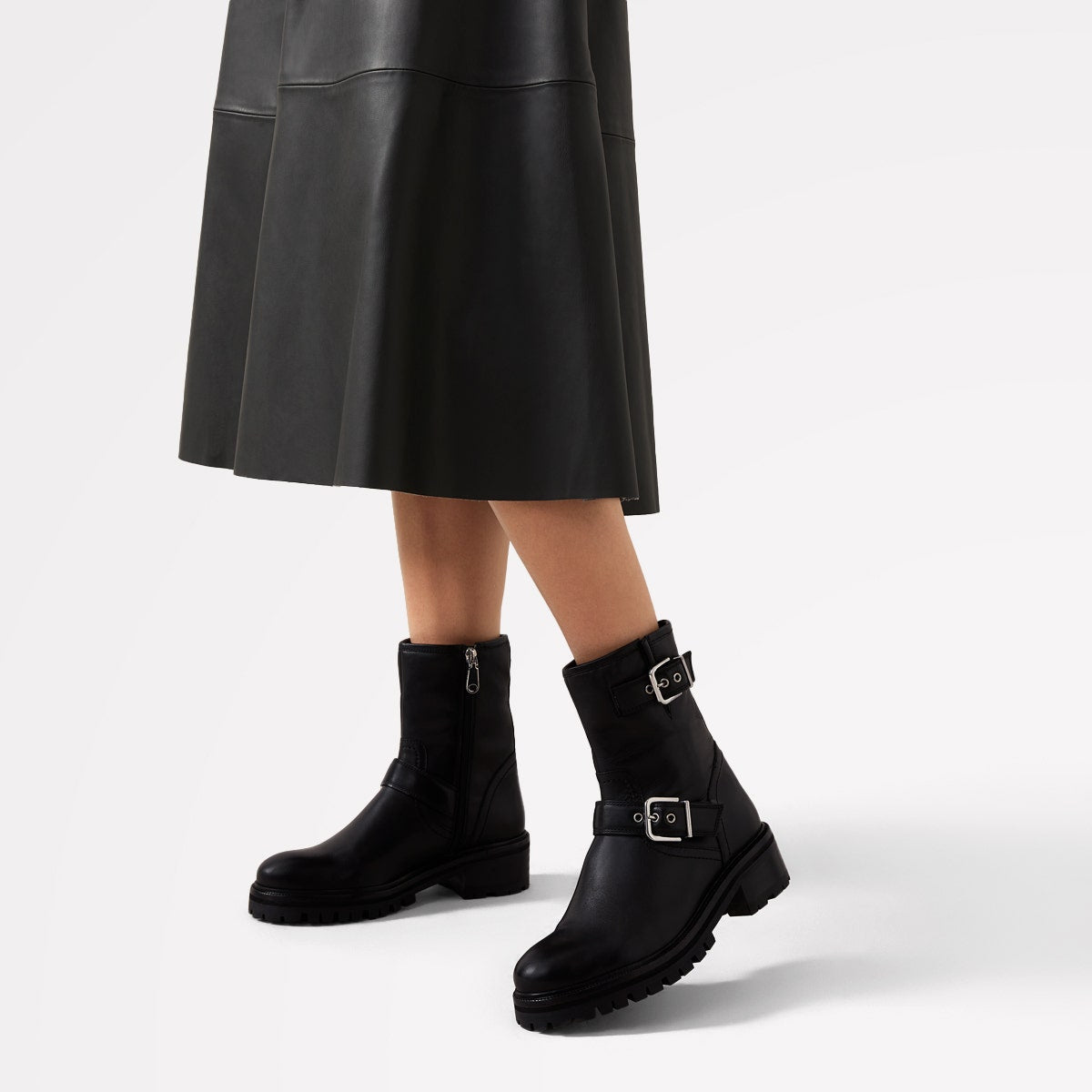HEATH STREET BUCKLE BIKER BOOT BLACK