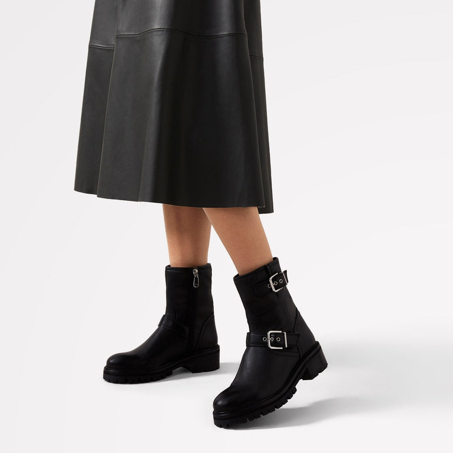 HEATH STREET BUCKLE BIKER BOOT BLACK