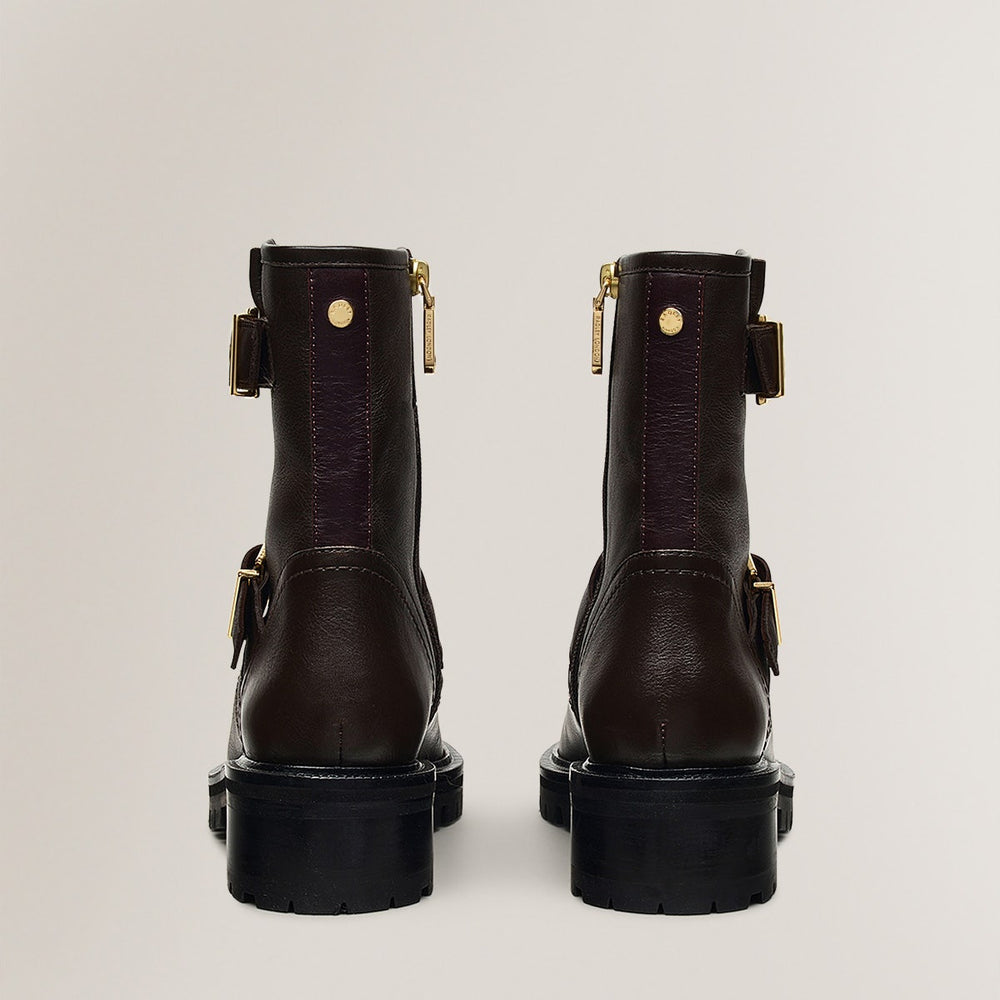 HEATH STREET BUCKLE BIKER BOOT WALNUT