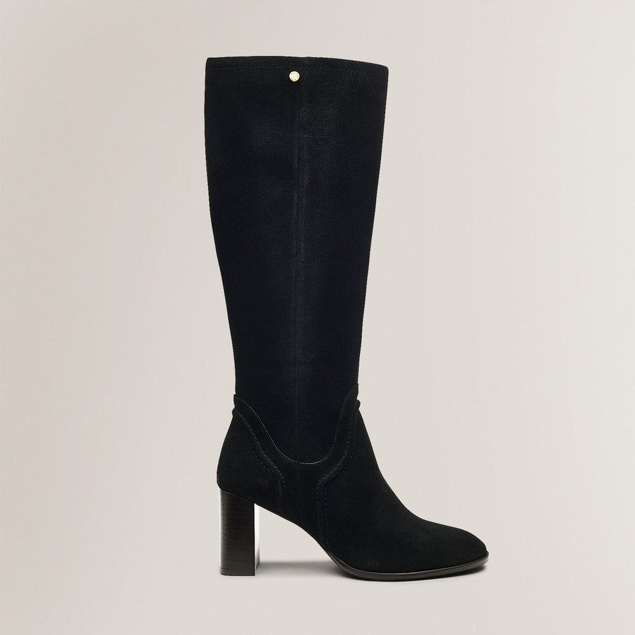 CARRIAGE DRIVE LONG HEELED BOOT BLACK