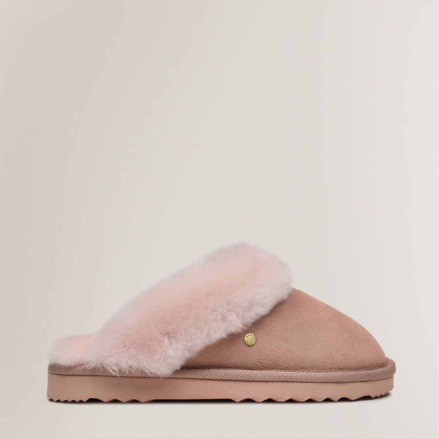 MAPLE LANE SHEARLING MULE SUGAR PINK