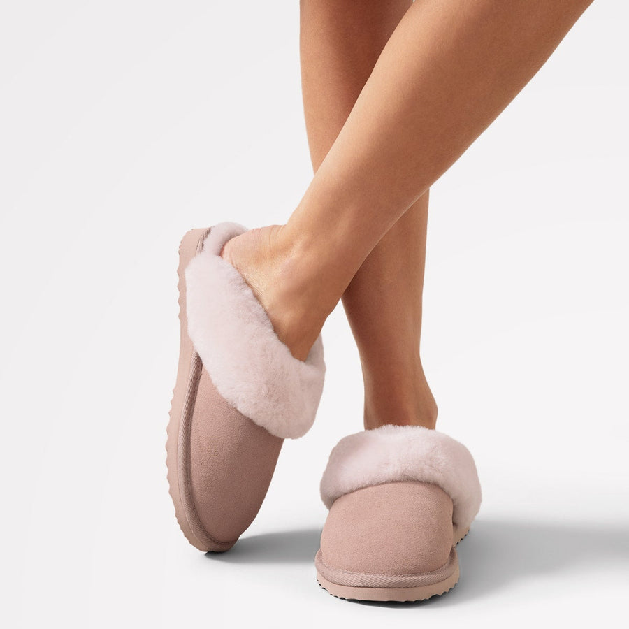 MAPLE LANE SHEARLING MULE SUGAR PINK