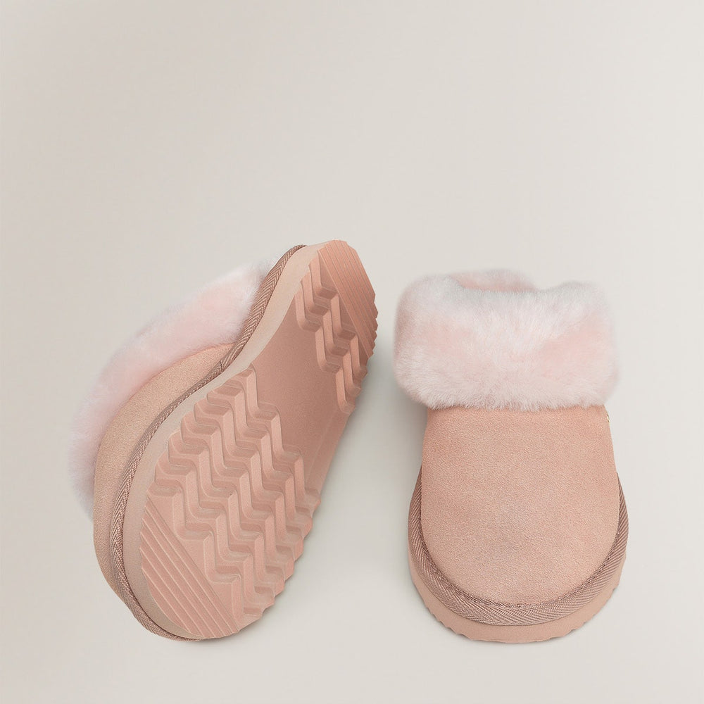 MAPLE LANE SHEARLING MULE SUGAR PINK
