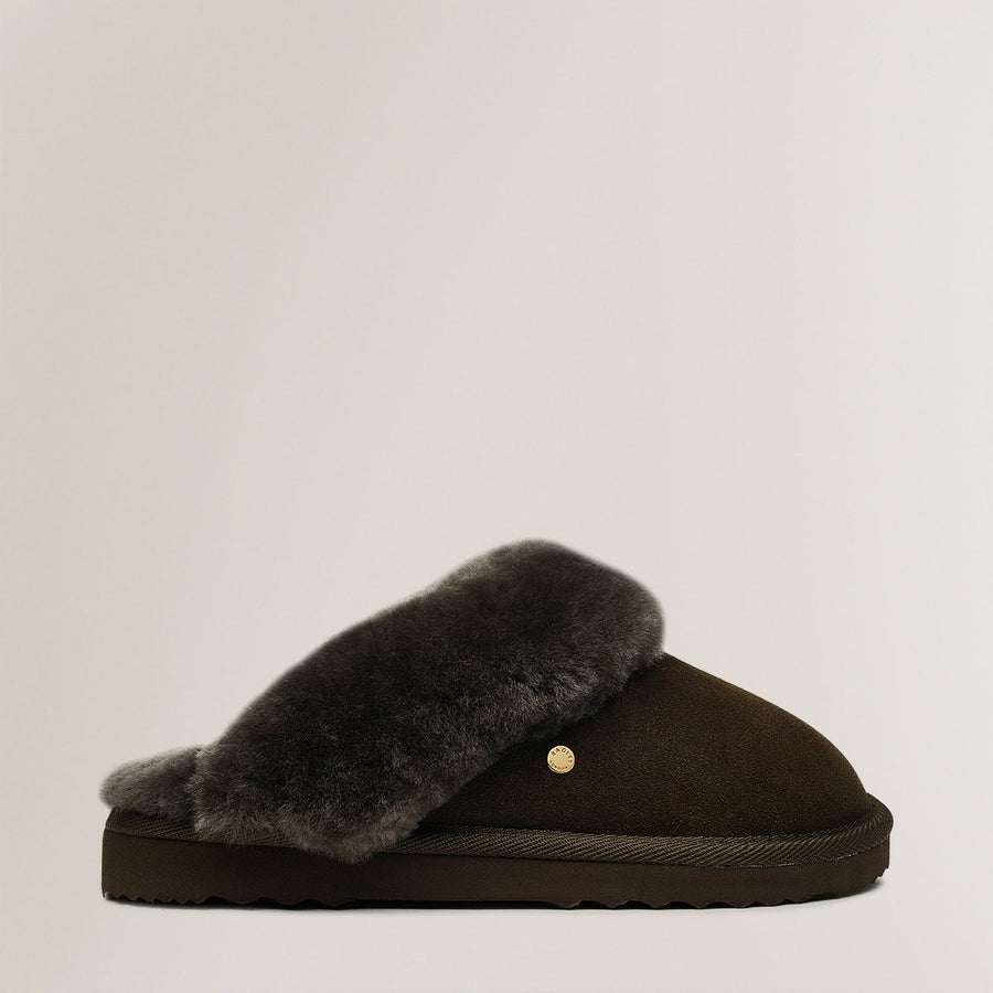 UK 3 / EUR 36 Shearling Mule in Chocolate  -  Q1725203A