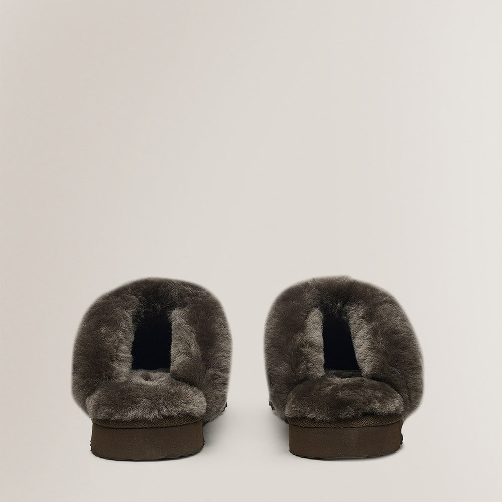 UK 3 / EUR 36 Shearling Mule in Chocolate  -  Q1725203A