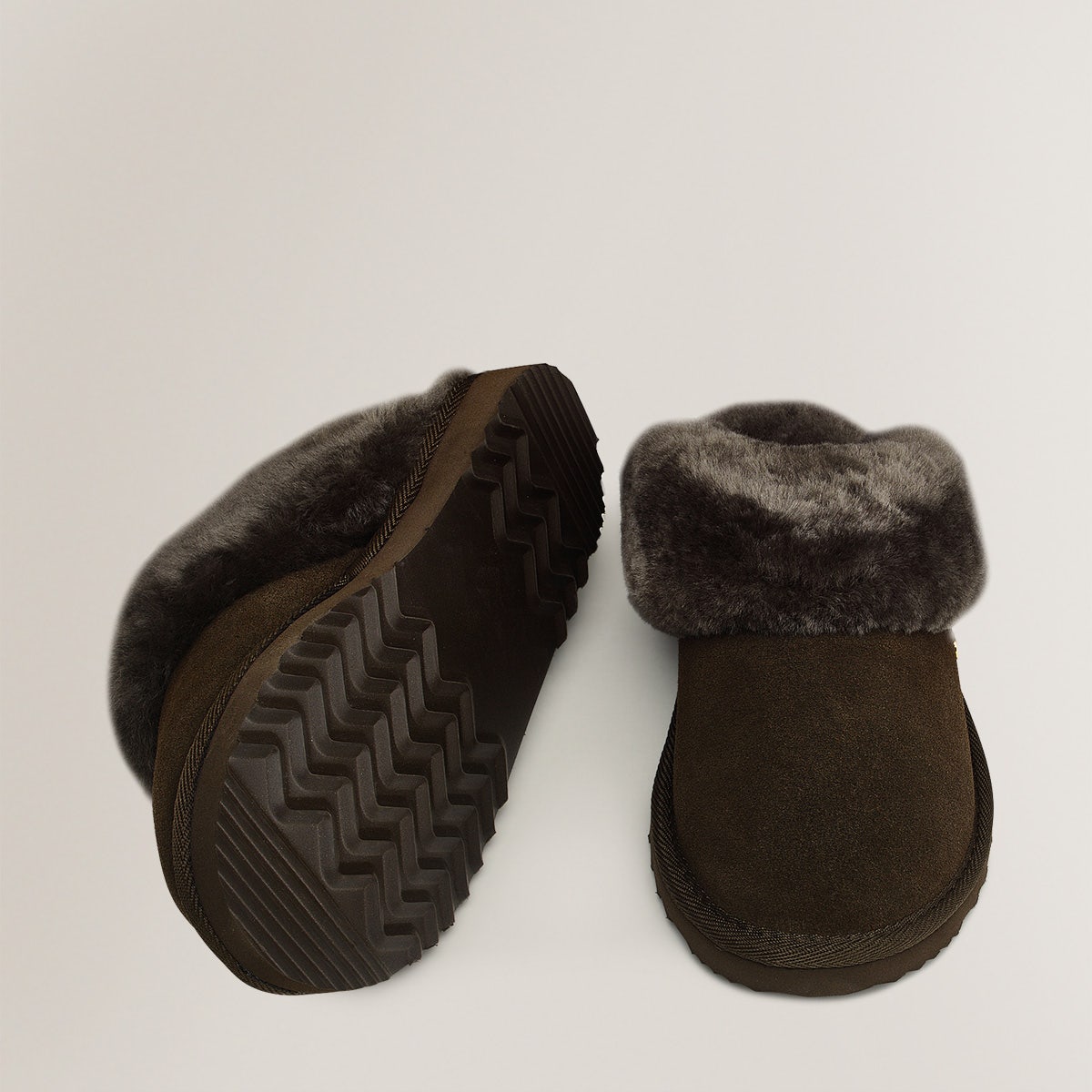 UK 3 / EUR 36 Shearling Mule in Chocolate  -  Q1725203A