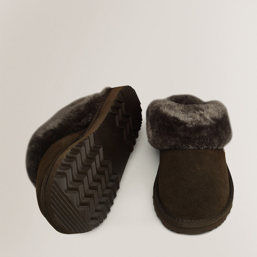 UK 3 / EUR 36 Shearling Mule in Chocolate  -  Q1725203A