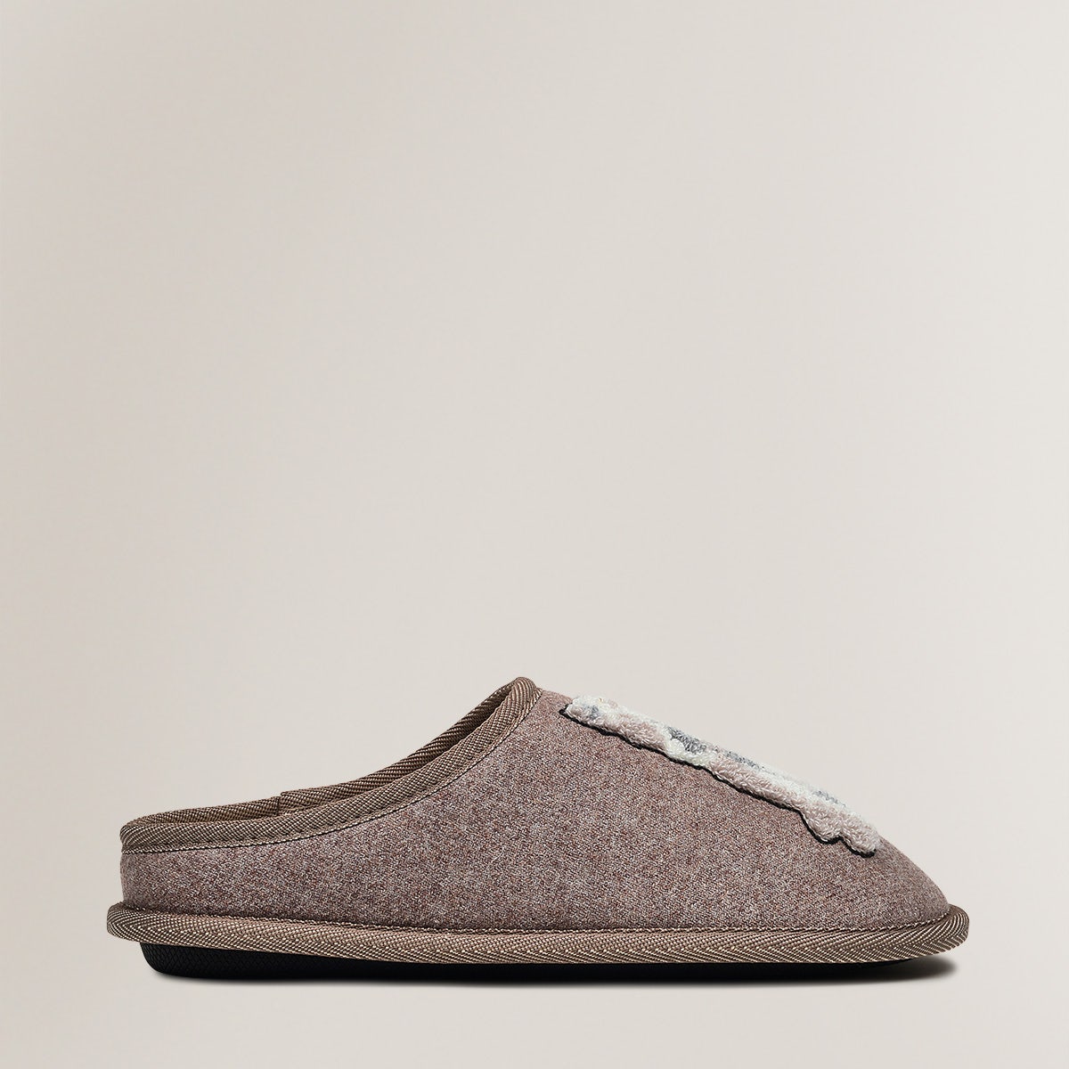 RADLEY & FRIENDS EMBROIDERED SLIPPER MULE TAUPE