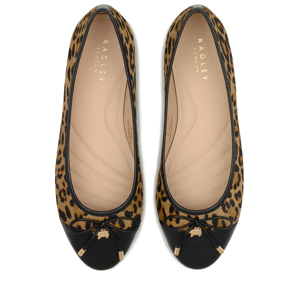 FLOWER BALLET PUMP PONY LEOPARD
