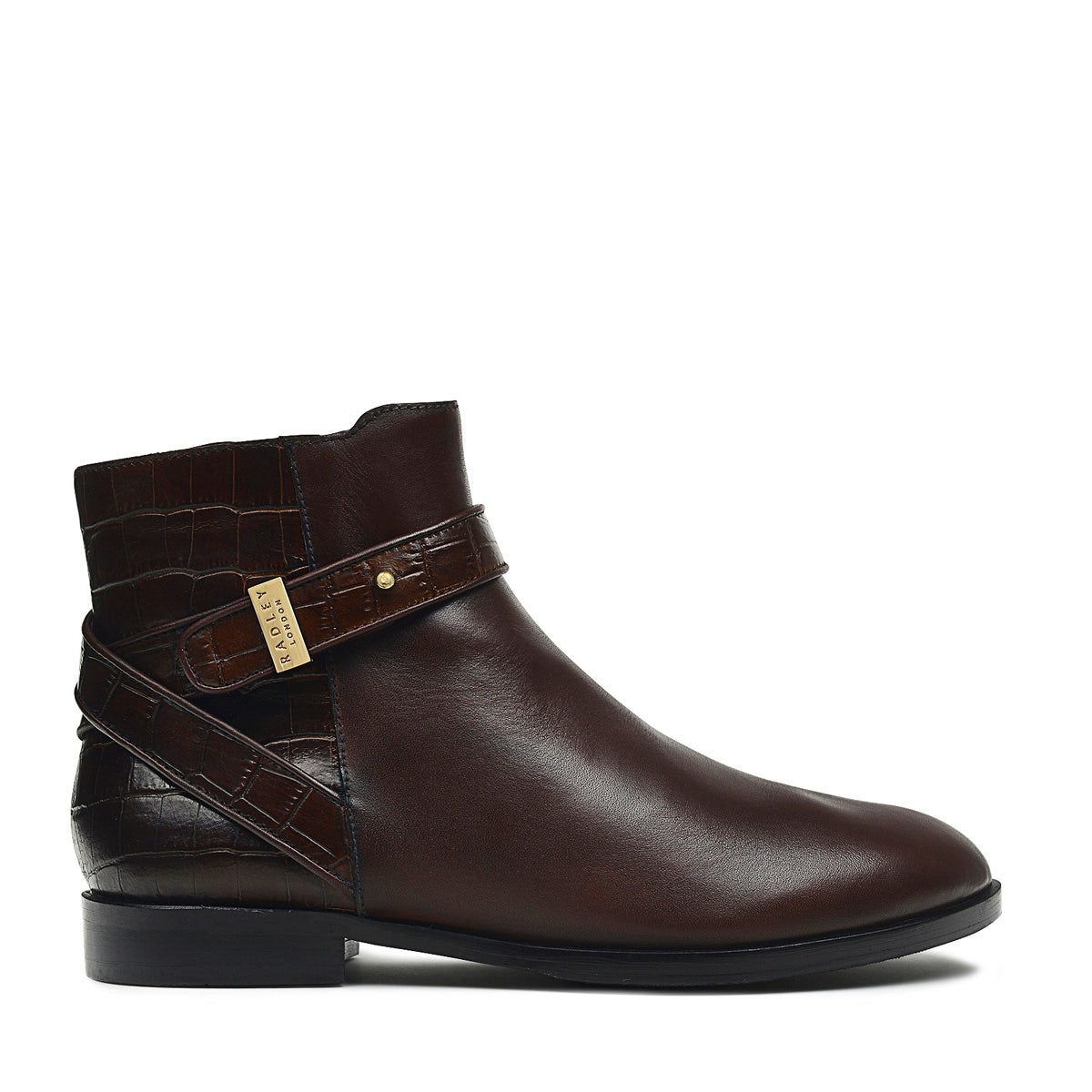 AVONDALE ROAD CROC HEELED BOOT BROWN/CROC