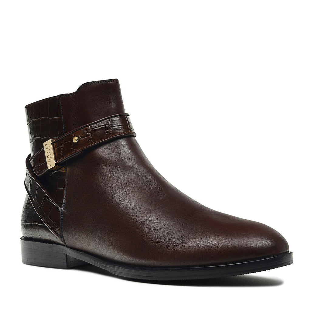 AVONDALE ROAD CROC HEELED BOOT BROWN/CROC