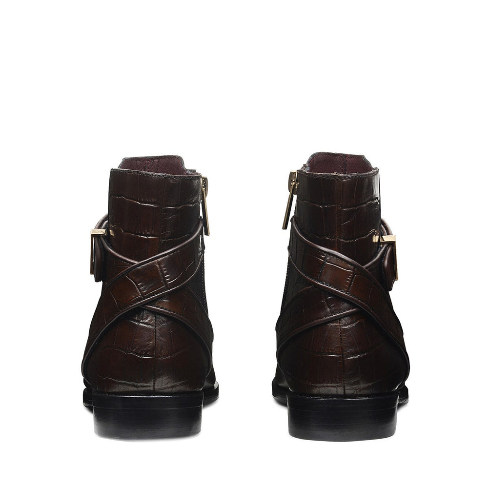 AVONDALE ROAD CROC HEELED BOOT BROWN/CROC