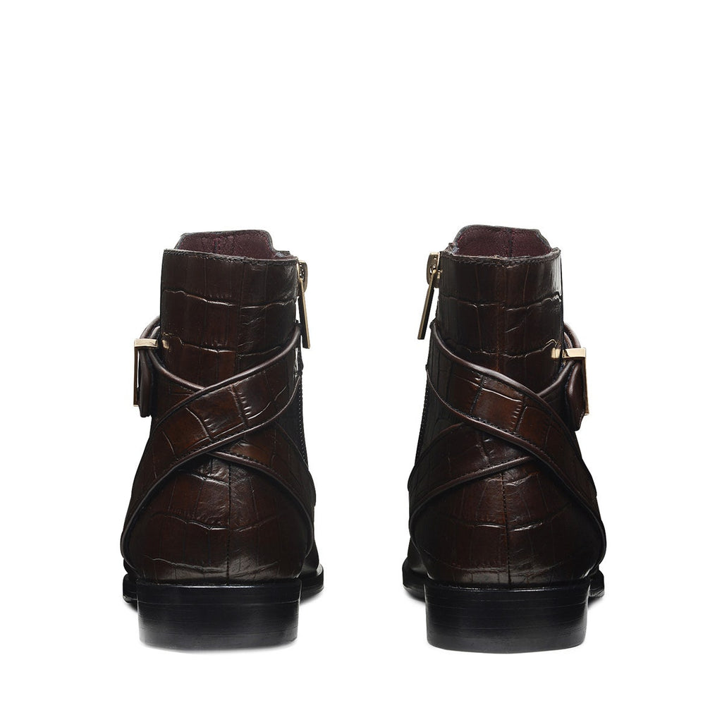 AVONDALE ROAD CROC HEELED BOOT BROWN/CROC