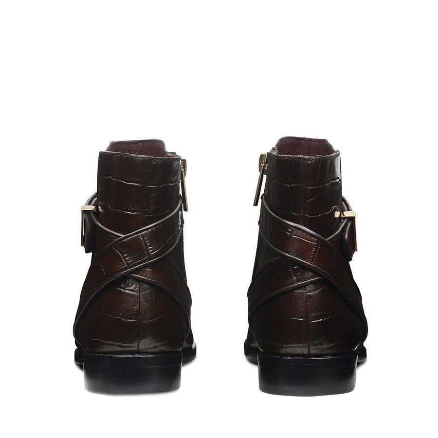 AVONDALE ROAD CROC HEELED BOOT BROWN/CROC
