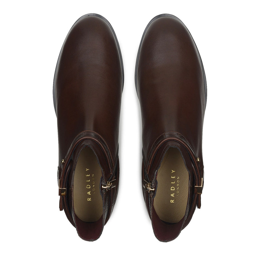 AVONDALE ROAD CROC HEELED BOOT BROWN/CROC