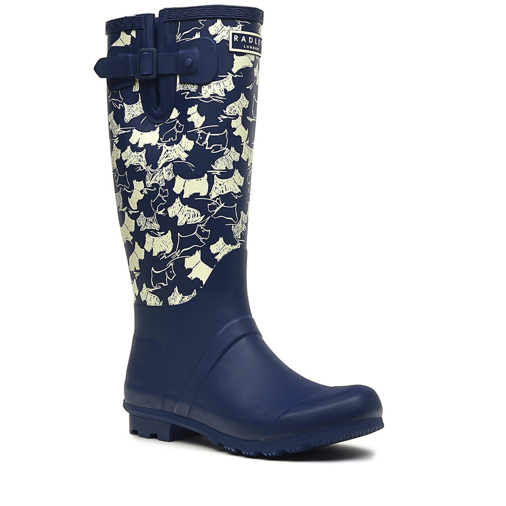 ALBA HIGH PRINTED WELLY LONG 2 NAVY