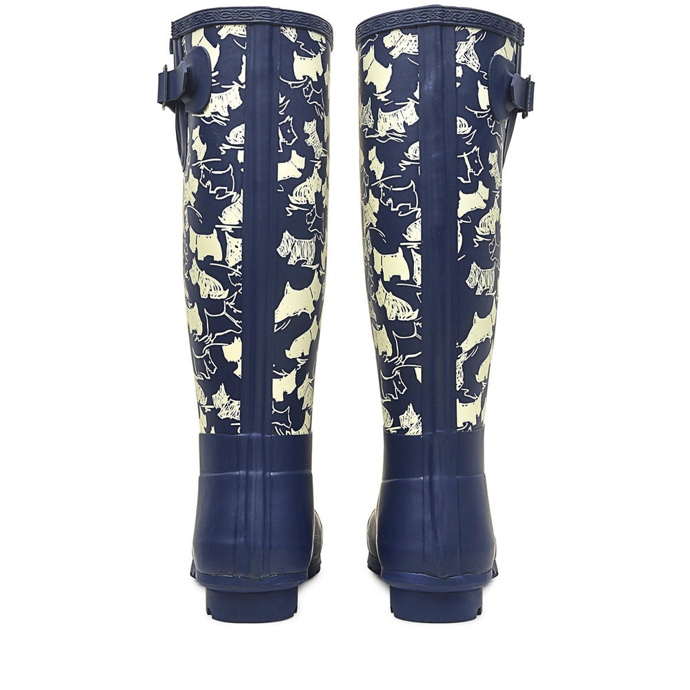 ALBA HIGH PRINTED WELLY LONG 2 NAVY