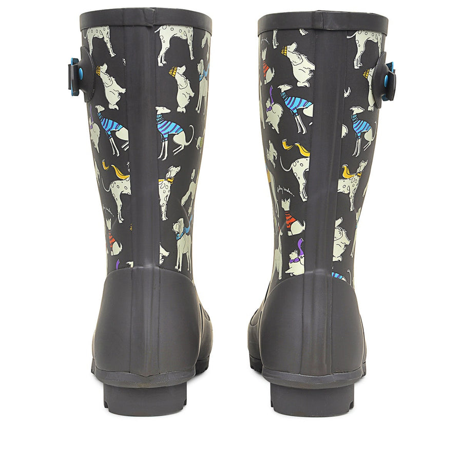 ALBA MID PRINTED WELLY MID 1 DARK GREY