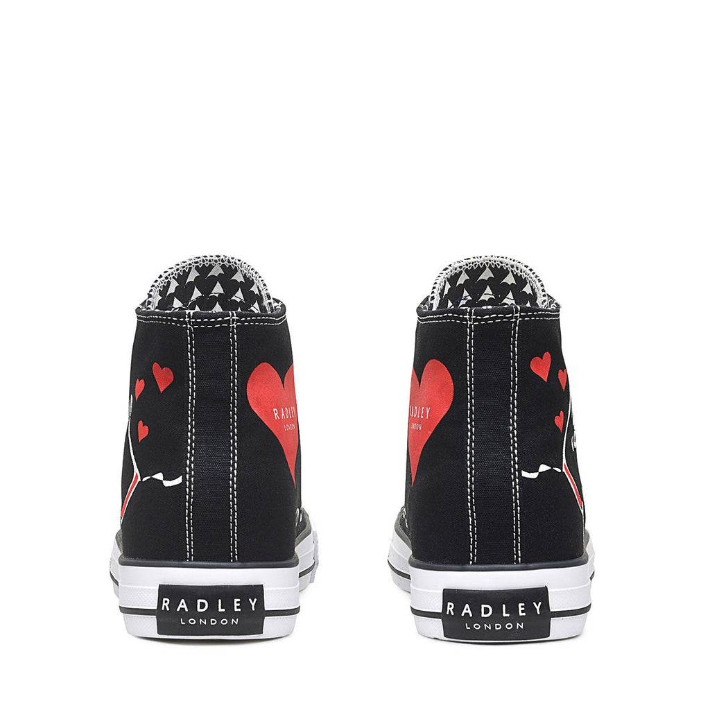 CANVAS HI HI TOP MULTI HEART RADLEY BLACK