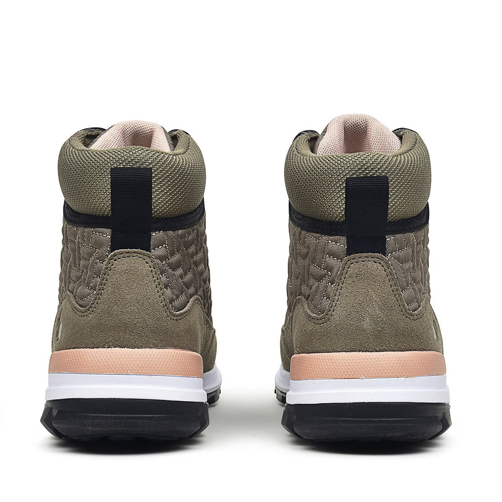 Islington Green UK 3 / EUR 36 Leather Quilted Trek Hiker in Khaki  -  Q6938362A