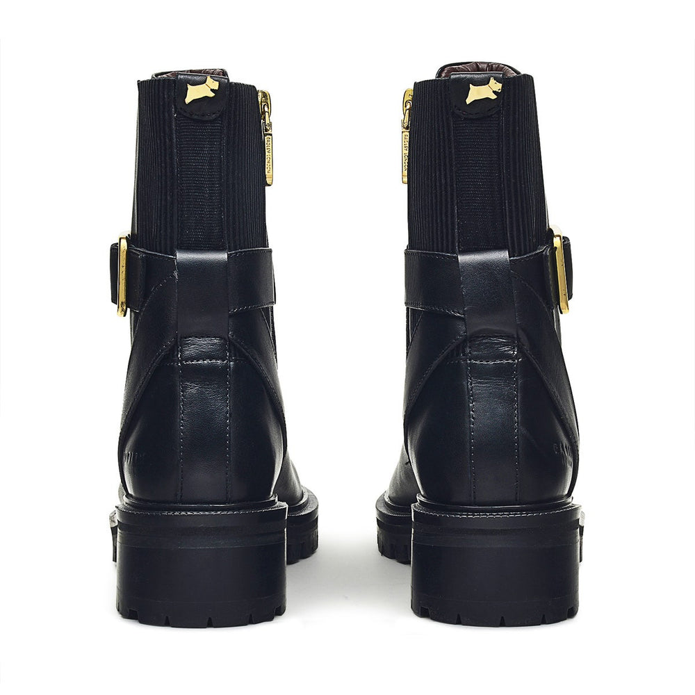 Guards Parade UK 3 / EUR 36 Leather Chunky Military Boot in Black  -  Q7153001A
