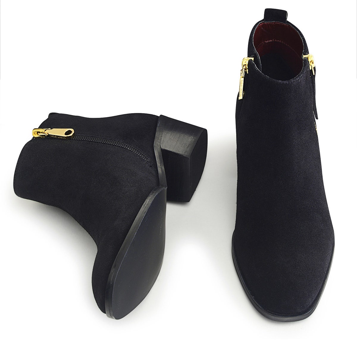 SLOANE GARDENS CASUAL OUTSIDE ZIP BOOTIE BLACK