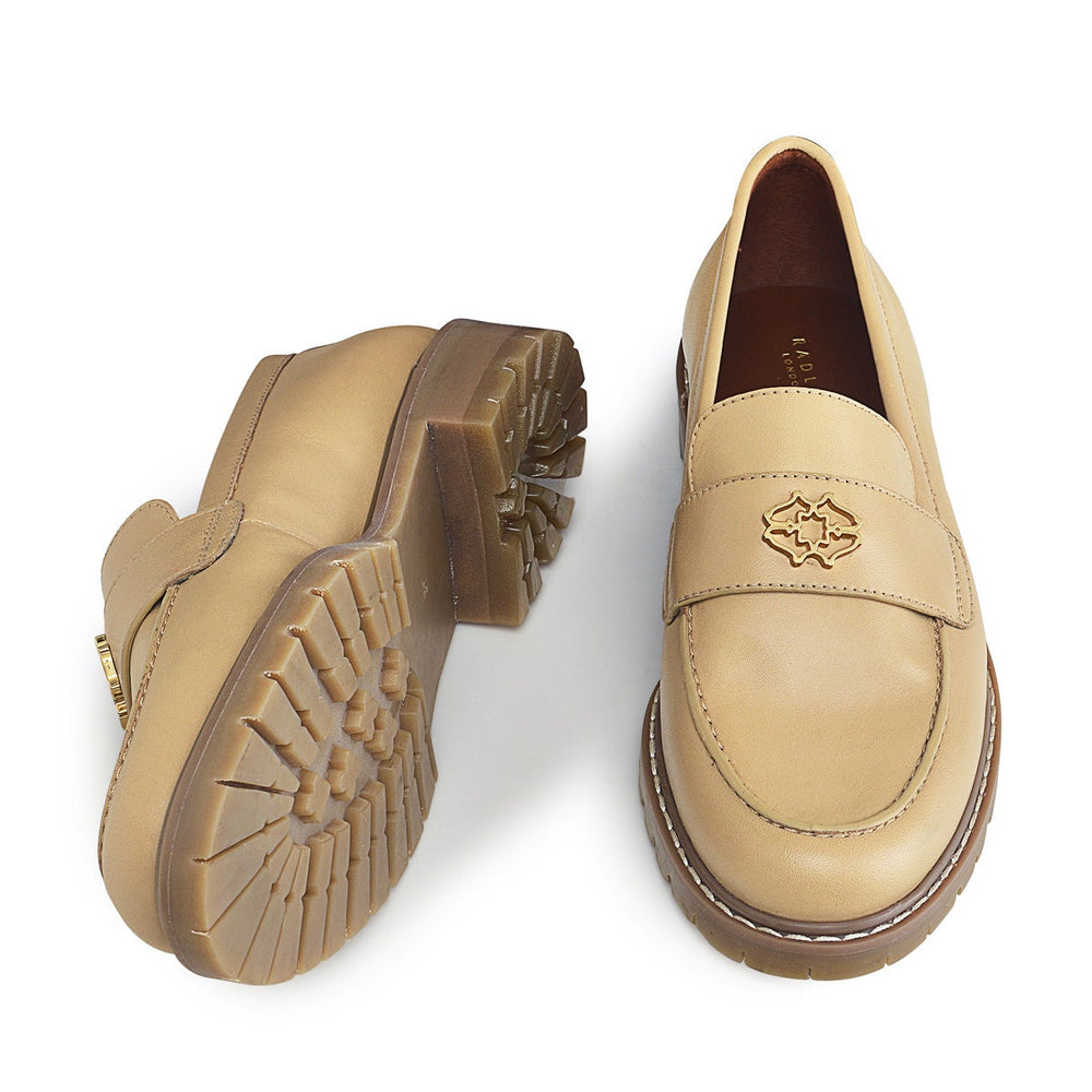 Harewood Row UK 3 / EUR 36 Leather Heirloom Chunky Loafer in Camel  -  Q7778248A