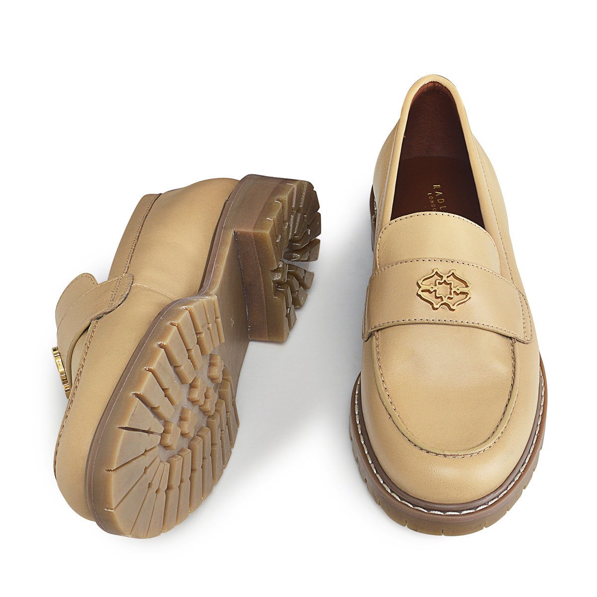Harewood Row UK 3 / EUR 36 Leather Heirloom Chunky Loafer in Camel  -  Q7778248A