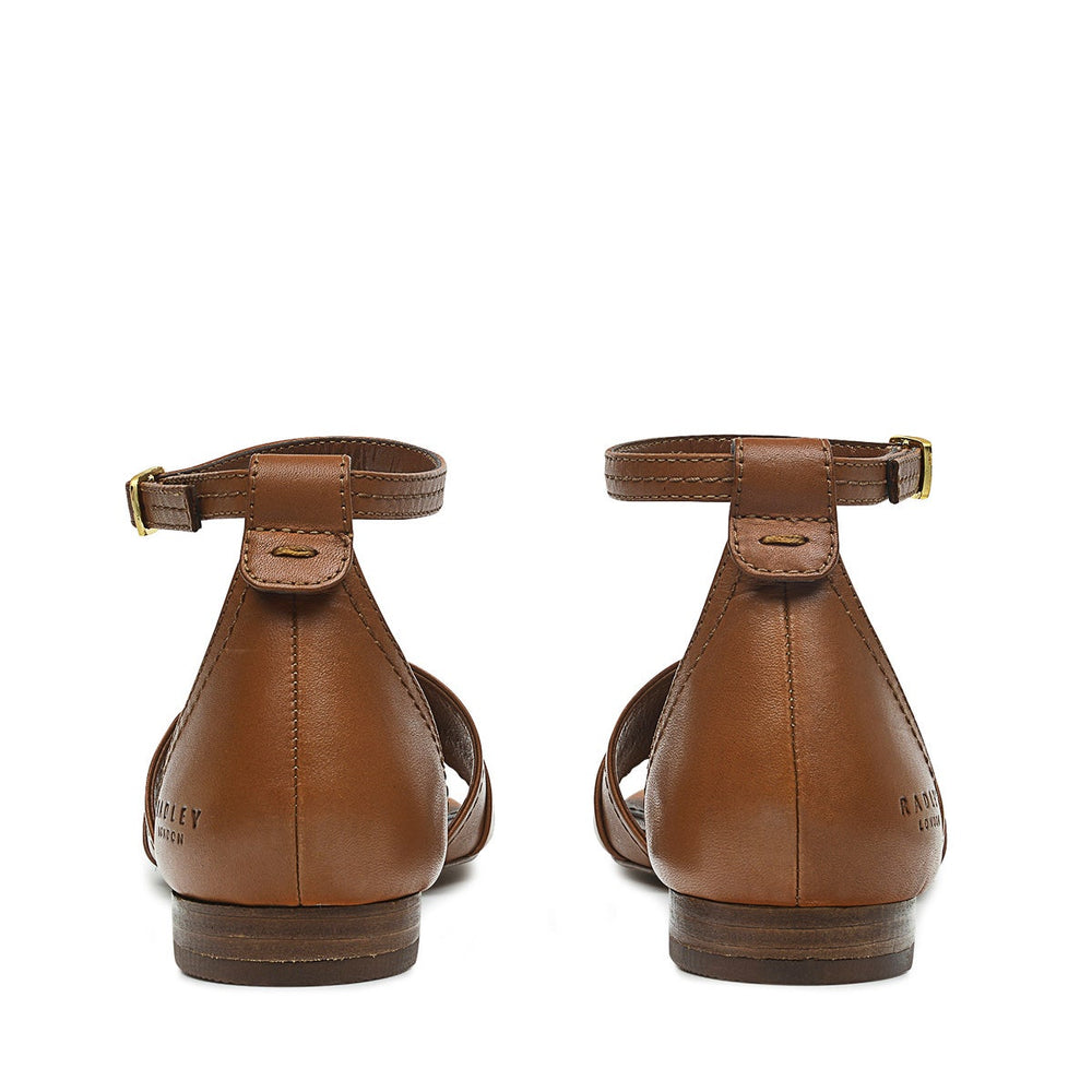 CARADOC CRESCENT CIRCULAR STRAP SANDAL TAN