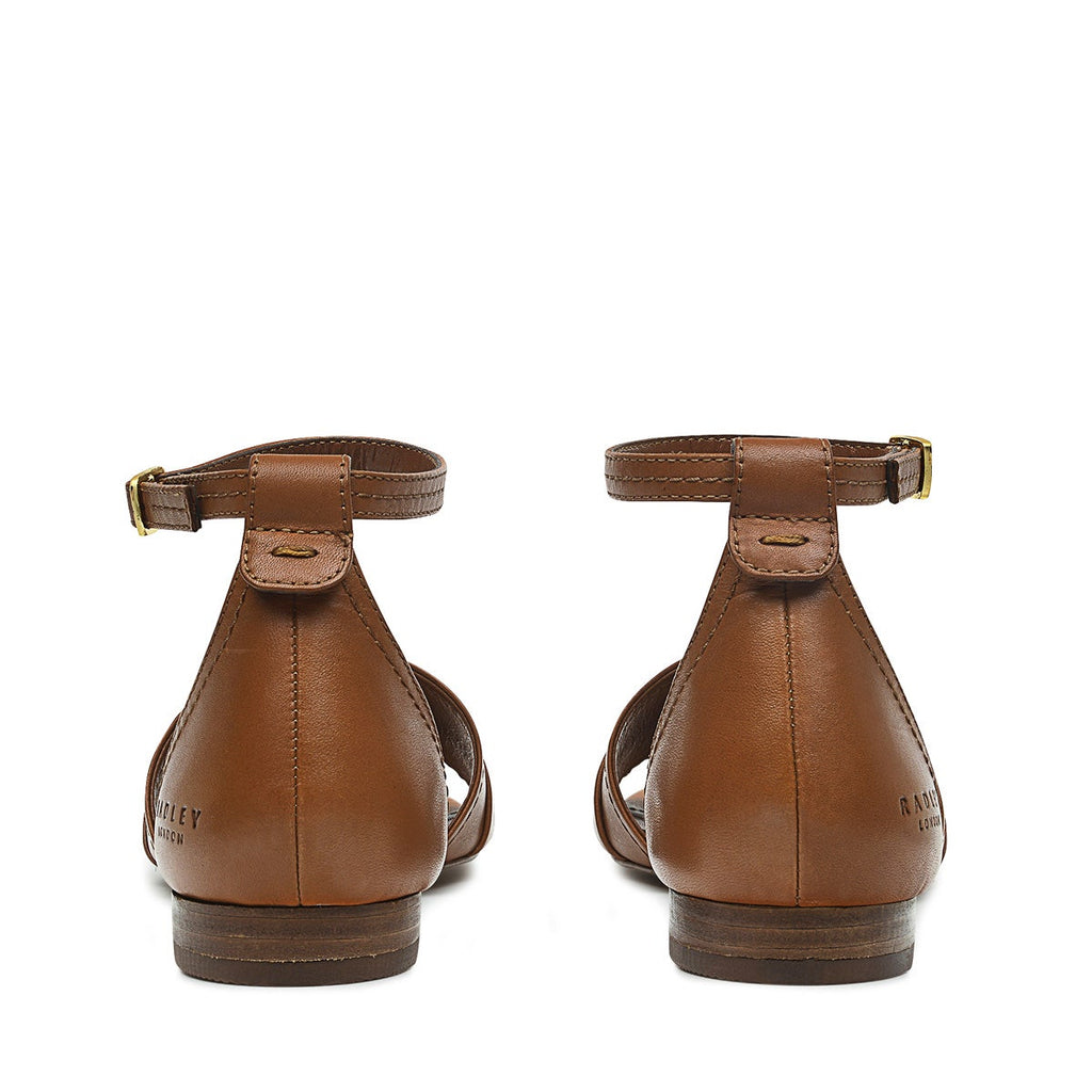 CARADOC CRESCENT CIRCULAR STRAP SANDAL TAN