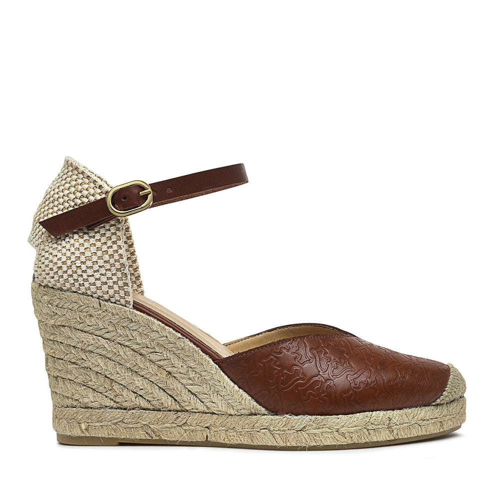 GLASSHOUSE STREET HEIRLOOM EMBOSSED ESPADRILLE W TAN