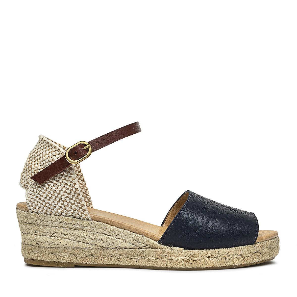 GLASSHOUSE WALK HEIRLOOM EMBOSSED MIDI WEDGE INK