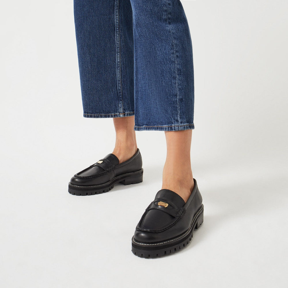 THISTLE GROVE CHUNKY PENNY LOAFER BLACK