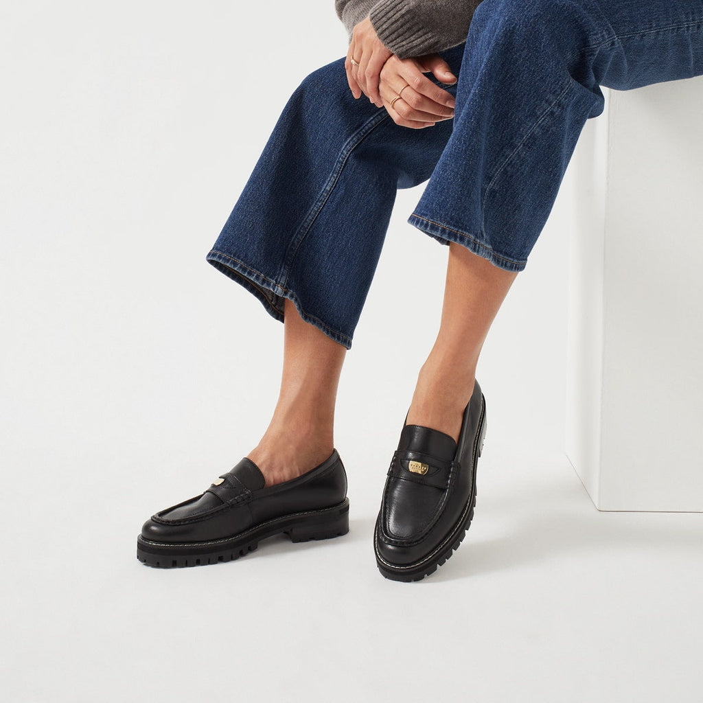 THISTLE GROVE CHUNKY PENNY LOAFER BLACK