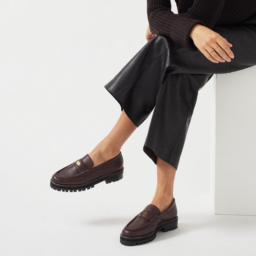 THISTLE GROVE CHUNKY PENNY LOAFER DARK CHERRY