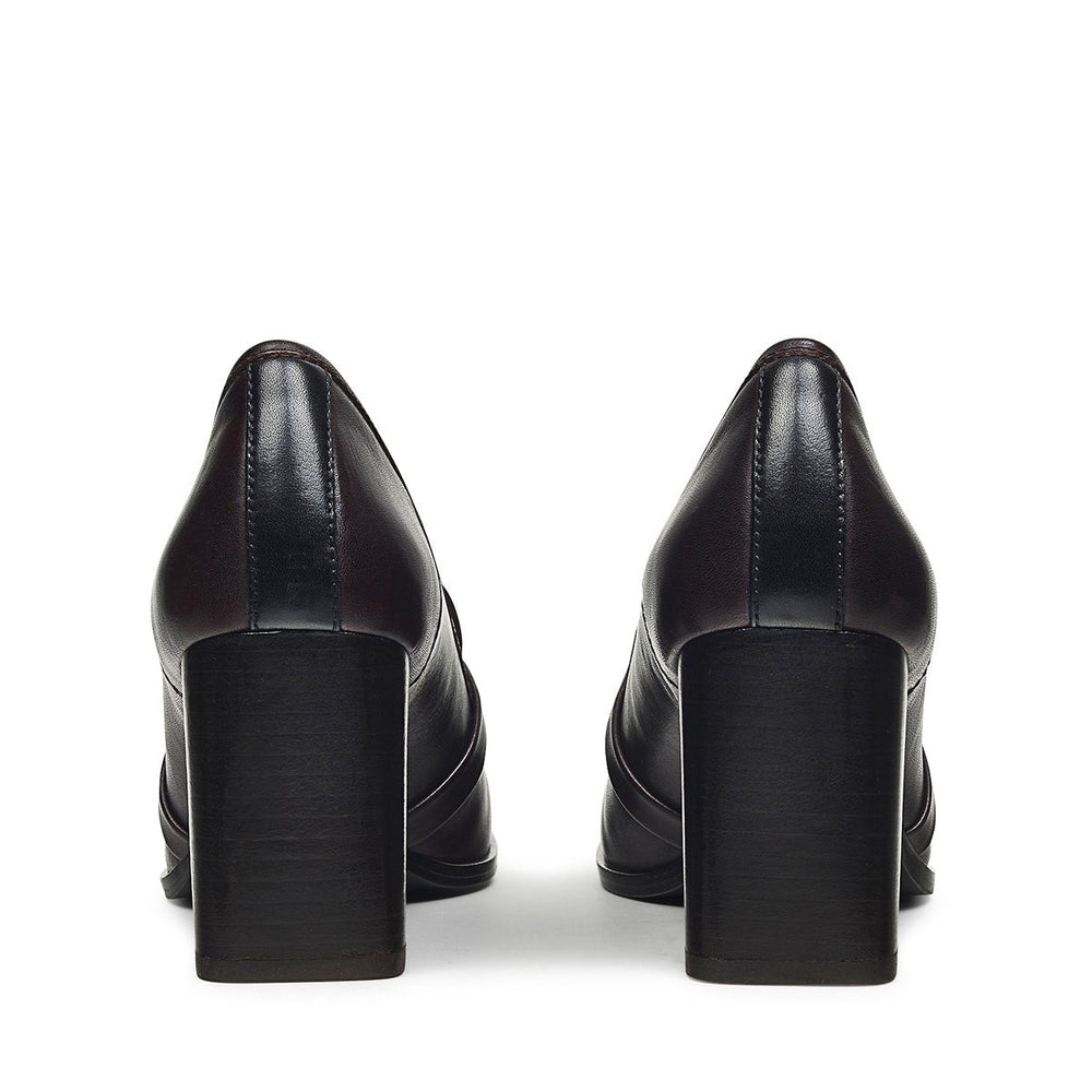 CAVENDISH MEWS CHUNKY CHAIN HEELED LOAFER DARK CHERRY