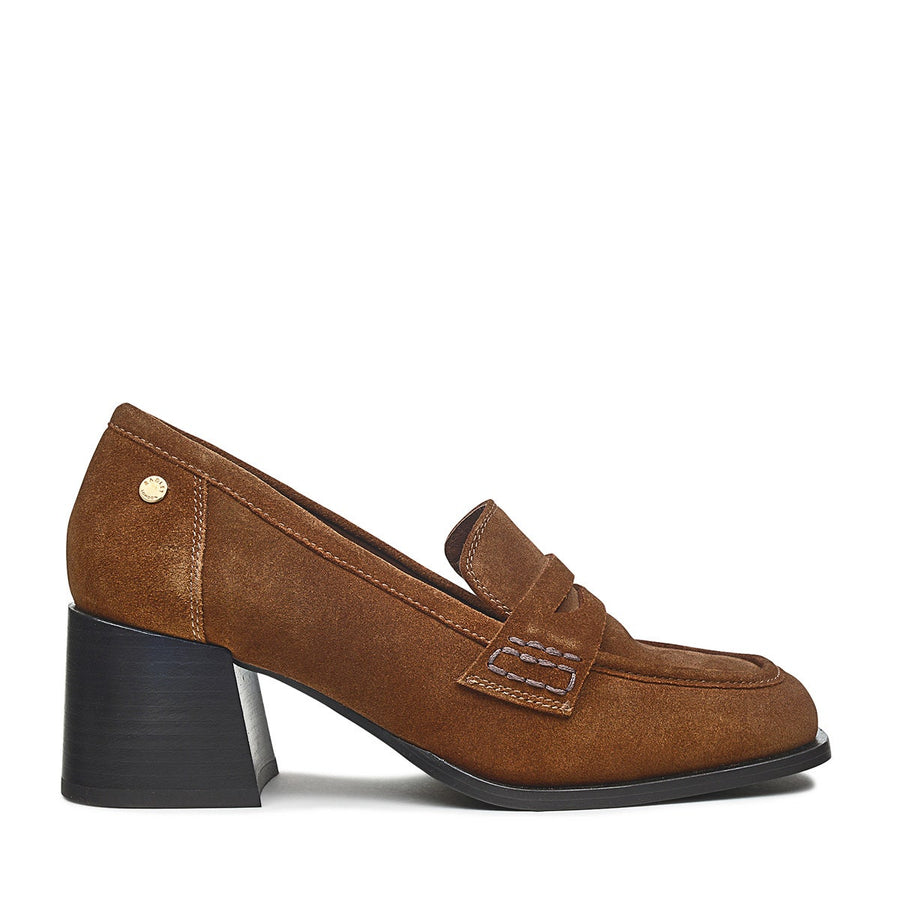 THISTLE ROW MIDI HEEL LOAFER TAN