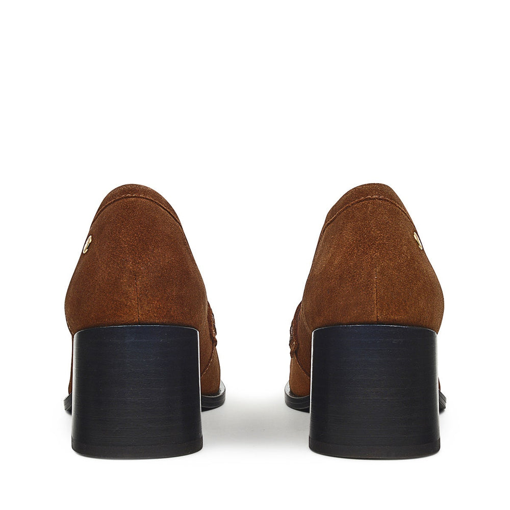 THISTLE ROW MIDI HEEL LOAFER TAN