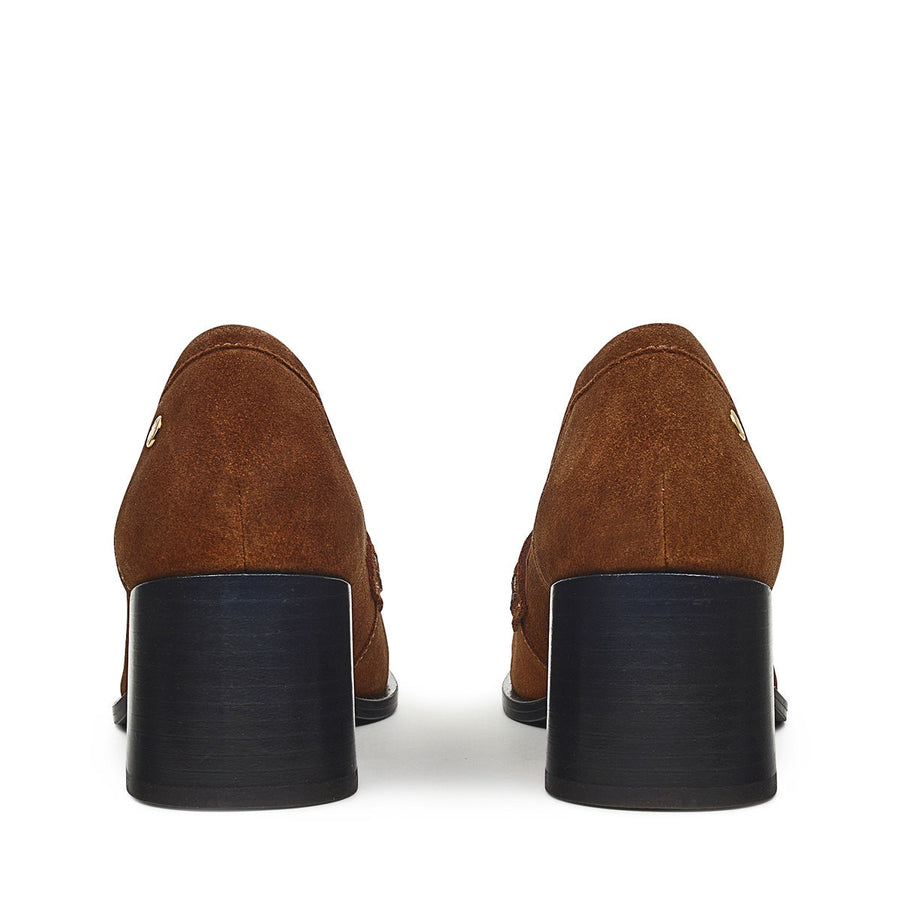 THISTLE ROW MIDI HEEL LOAFER TAN