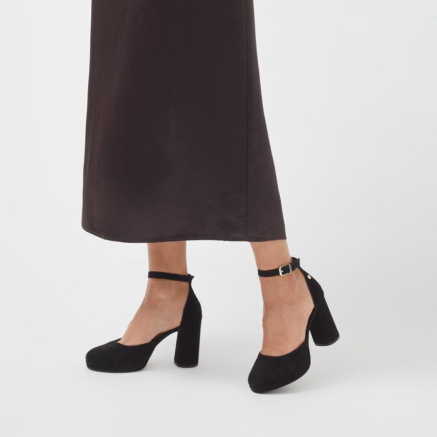ARCHER CRESCENT 2-PART PLATFORM HEEL BLACK
