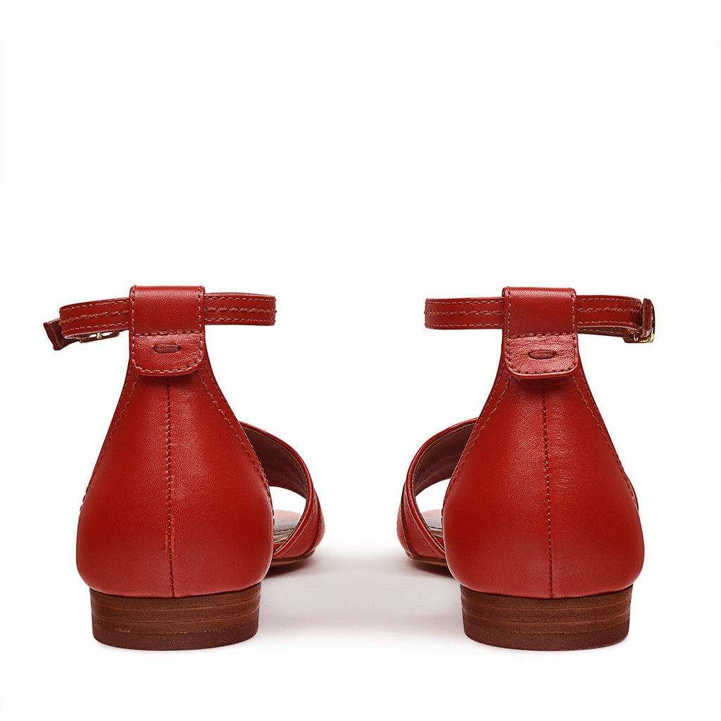 LINDEN CRESCENT STIRRUP STRAP SANDAL FIRE RED