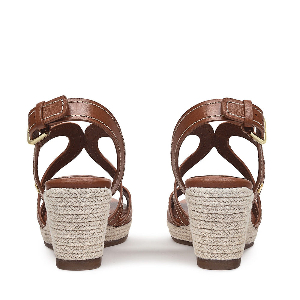 FLORENCE CLOSE WISHBONE MIDI WEDGE TAN