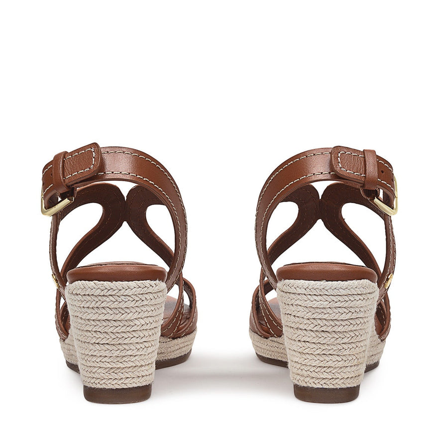 FLORENCE CLOSE WISHBONE MIDI WEDGE TAN